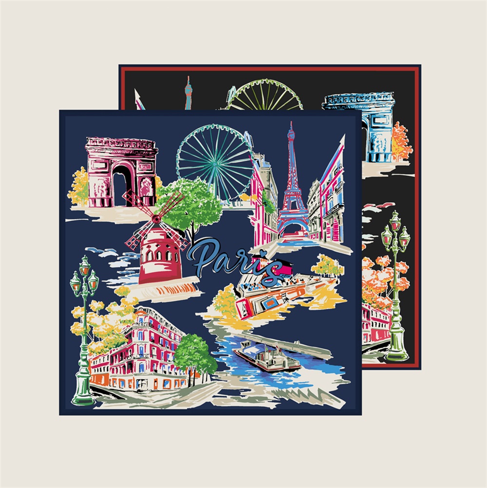 Scarf Silk Square - Jedwabna apaszka damska 90 cm z